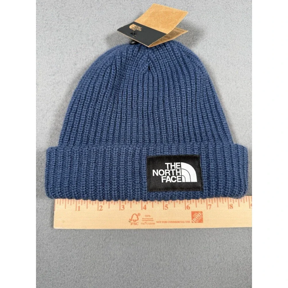 The North Face Salty Dog Knit Cuffed Beanie Hat Blue NWT.   #0045